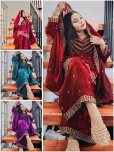 Nouvel arrivage de Kurta Bollywood en soie ensemble pour femmes costume Dupatta brodé tendance pour la fête prix bon marché offre en gros - Product Image 3