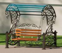 Balançoire décorative en fer forgé au design contemporain, mobilier d'extérieur, fabrication artisanale, pour hôtels, parcs et salons, emballage pour expédition au Vietnam