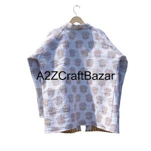 Veste bomber matelassée en coton 100 % pur, faite à la main, pour femmes, broderie florale, col en V, respirante, écologique, décontractée, hiver - Product Image 6