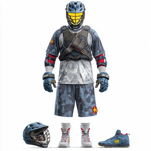 Uniforme de lacrosse à col en V, nom de l'équipe imprimé, costume de lacrosse de haute qualité, ensemble de maillot et short de sport de lacrosse - Product Image 5
