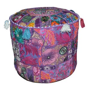Pouf fait à la main couvre indien décor à la maison broderie Ottoman coton Pouf étui Patchwork chambre Ottoman Designer couvre - Product Image 1