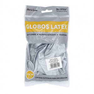 Palloncini in Lattice Decotex 45Cm Argento Metallizzato Confezione da 6 Pezzi per Decorazioni Festa - Product Image 2