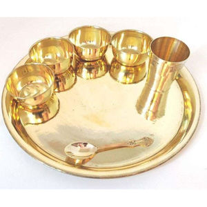 High Grade Gold Plated Hammered Texture Round Shape Prime Quality Metal Serving <b>Tray</b> And Bowls For <b>Food</b> Serving Sets Supplies - Product Image 3