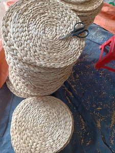 Napperon en gros personnalisé carré rotin rond eau à la main en osier Service écologique jacinthe jonc de mer tissé herbe paille - Product Image 5