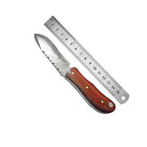 Cuchillo de caza de acero de Damasco personalizable Calidad Premium con mango de madera MOQ bajo y soporte OEM - Product Image 1