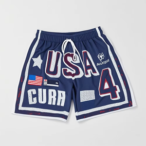 Pantalones cortos de baloncesto unisex para hombre de 5 pulgadas con malla entrepierna de poliéster de doble capa al por mayor - Product Image 5