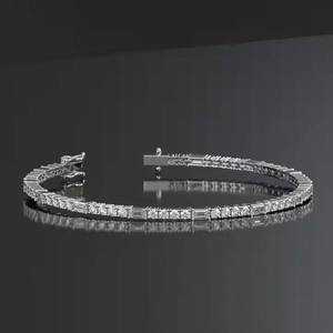 Iced Out Jewelry Pulsera hecha a mano chapada en plata de ley 925 VVS Mossanite Diamond Tennis Bracelet Factory Precio al por mayor - Product Image 4