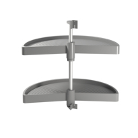 Emuca Shelvo Juego de Bandejas Giratorias de Media Luna, Plástico y Aluminio Gris para Módulos de 800 mm, Gabinetes de Cocina, Modelo 8929221, España