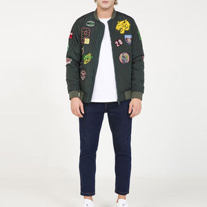 <b>High</b> Quality Men Bomber Jackets Wholesale Price Custom Design Customized Logo Printed Bomber Jackets In Zipper - Product Image 3