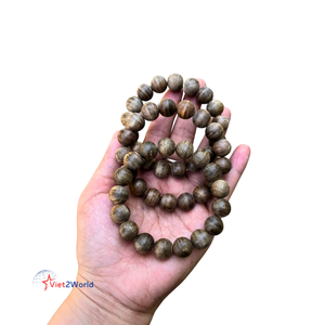 100% Natural <b>Wood</b> <b>Beads</b> Chains <b>Bracelet</b> High Quality 17 <b>Beads</b> 12mm in Size Vietnam Agarwood Handmade for Jewelry Making - Product Image 5