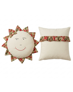 Almohada Decorativa Redonda y Cuadrada de Lino Tejido con Dibujos Animados para Cuarto Infantil, Hecha a Mano, Portátil, Lavable, Resistente a las Manchas, con Volantes - Product Image 1