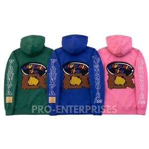 PRO ENTERPRISES Ensemble de sweat à capuche pour homme en molleton 100% coton 430g, délavé à l'acide, décontracté, respirant, hiver, avec broderie et impression, sans couture - Product Image 2