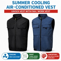 Gilet de refroidissement à double ventilateur, rechargeable par USB, léger, veste de travail rafraîchissante pour l'été, pour la construction, la pêche, le cyclisme, la randonnée