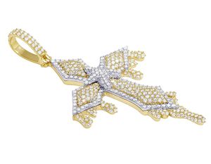 Colgante de cruz de plata 925 chapado en oro rosa de moda con diamante de moissanita para regalos de aniversario o eventos especiales - Product Image 2