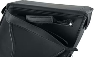 กระเป๋าอานมอเตอร์ไซค์หนังสีดำความหนาแน่นสูง - Product Image 2