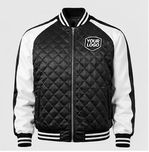 Veste universitaire matelassée OEM pour hommes, vente en gros, veste bomber de baseball, veste d'hiver légère rembourrée, logo brodé personnalisé - Product Image 1