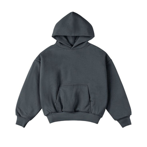 Sweat à capuche rétro ample en coton mélangé pour hommes, vintage, décontracté, personnalisé, urbain, extérieur, vêtements quotidiens, techniques brodées, teint uni - Product Image 1