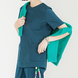 Ensemble de gommage col rond unisexe à séchage rapide Combinaison d'allaitement à manches courtes de couleur unie avec pantalon droit pour uniformes médicaux - Product Image 3
