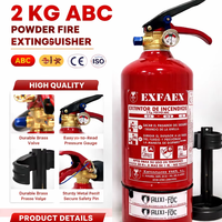 Extintor de Incendios de Polvo Químico Seco ABC Portátil de 3.8 kg con Certificación CE AUXI-FOC PI-2-ABC, Cilindro de Acero Inoxidable/Aluminio Fabricado en España