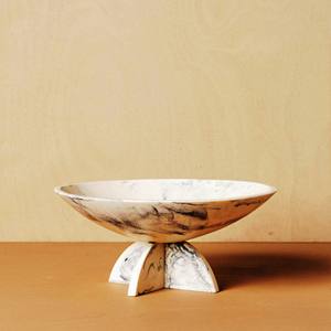 Bol à fruits en résine blanche polie à la main, lavable au lave-vaisselle, style moderne, art européen, écologique, origine indienne - Product Image 2