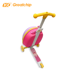 Set di Valigie Rigide con Etichetta per Bagagli, Trolley da Viaggio 20 Pollici, Valigia Scooter per Bambini - Product Image 2