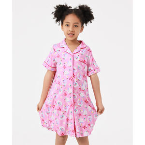 Camisones Casuales para Niñas de 3 a 12 Años, Vestidos de Dormir de Bambú Suave de Manga Corta para Primavera - Product Image 6
