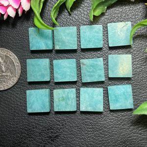 Gema de Amazonita Verde de Grado AAA, Cabujones Naturales Hechos a Mano, Forma Cuadrada Plana en Ambos Lados para la Fabricación de Joyas - Product Image 1