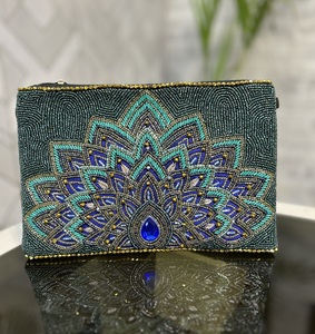 Pochette en toile de coton de conception florale de grande capacité pour femmes fermeture à bouton étanche Portable sac de soirée écologique - Product Image 1