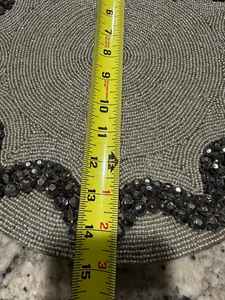 Mantel Individual con cuentas, cargador redondo hecho a mano para comedor de lujo y decoración de vacaciones, pieza única hecha a mano con cuentas, mantel, inauguración de la casa - Product Image 4