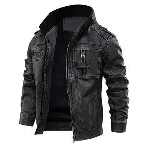 Chaqueta de cuero de cordero negro para hombre a la moda/chaquetas de cuero para hombre/chaquetas de cuero de Pakistán para hombre - Product Image 2