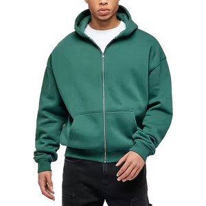 Sweat à capuche zippé personnalisé blanc zippé recadrée hommes pantalons de survêtement et sweat à capuche 100% coton recadrée coton sweats à capuche pour hommes - Product Image 1