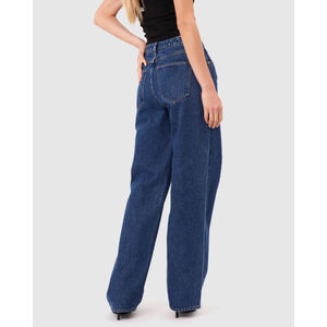 Fabricante OEM de algodón para mujer, ropa de calle de cintura alta con múltiples bolsillos, pantalones de mezclilla holgados para mujer, pantalones largos anchos Cargo para mujer, pantalones vaqueros - Product Image 6