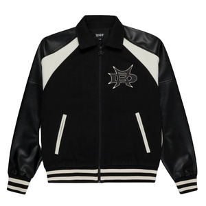 ชุดเบสบอลอเมริกันแบบปรับแต่งได้สำหรับผู้ชาย เสื้อแจ็คเก็ตวาร์ซิตี้บุขนแกะสำหรับฤดูหนาว เสื้อลำลองพิมพ์ลายปักพร้อมซิปและกระดุม - Product Image 1