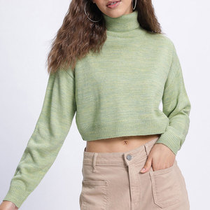 Suéter de Punto Grueso con Cuello Alto Simulado, Manga Larga, Corte Regular, para Mujer, Estilo Vintage, Informal, para Invierno, Citas Nocturnas - Product Image 2