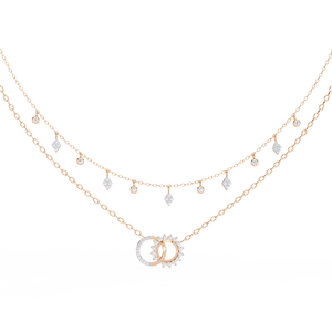 Hermoso Collar para Mujer con Diamantes Redondos Cultivados en Laboratorio, Color G en Oro Amarillo/Rosa/Blanco - Product Image 1