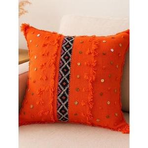 Funda de Almohada Marroquí Hecha a Mano, Funda de Cojín Tradicional Bereber, Cojín Decorativo Boho para Sofá, Almohada Decorativa de Algodón para el Hogar - Product Image 1