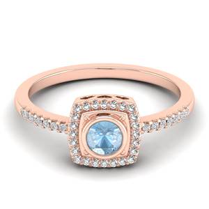 REYES 925 plata esterlina GRA certificado Moissanite Birthstone anillo corte redondo 0,25 quilates aguamarina piedras preciosas anillos de compromiso - Product Image 5