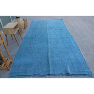 Alfombra Vintage de 5.4x11 pies, Alfombra Turca Grande, Alfombra Azul del Suroeste - Product Image 1