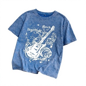 Camisetas de Hombre con Estampado de Guitarra, Personalizadas al por Mayor, de Alta Calidad, 100% Algodón, Ropa Urbana con Diseño Gráfico - Product Image 1