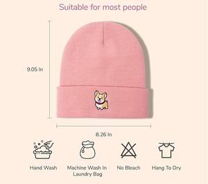 Nouveauté : Bonnets brodés personnalisés OEM/ODM en gros avec logo, en tricot doux, pour cadeaux d'entreprise - Product Image 2