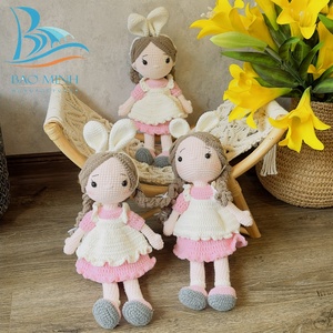 Hermoso Color personalizado hecho a mano en Vietnam Amigurumi Crochet muñecas juguetes para niñas regalos de bebé - Product Image 2