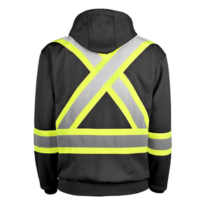 Veste de sécurité réfléchissante haute visibilité pour hommes, vêtements de travail à capuche de construction respirants, équipement de travail réfléchissant - Product Image 4
