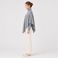 Poncho en cachemire tricoté sur mesure de haute qualité pour femme, pull de luxe