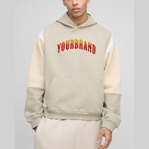 Nouveauté Automne Sweat à capuche surdimensionné en polaire pour homme Logo imprimé sur écran personnalisé ODM Street Wear Color Block Hip Hop - Product Image 4
