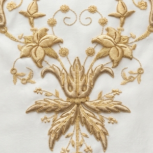 Handmade Gold Bullion Metallic Thread Embroidered Neck <b>Collar</b> Elegant White Fabric V-Neck <b>Collar</b> For Clergy Uniform Dress - Product Image 2