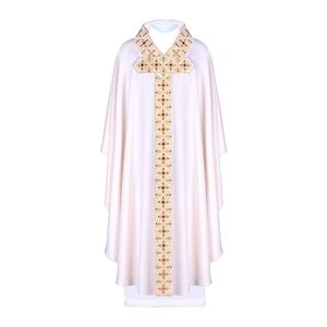 Robe d'église rouge de qualité supérieure pour les pères évêques avec tissu mélangé de coton respirant à coupe traditionnelle - Product Image 6