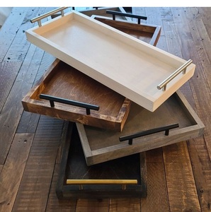 Handmade Art Deco <b>Wooden</b> Tray for Ramadan Eid Wedding Parties-Customizable Size & Color - Product Image 6