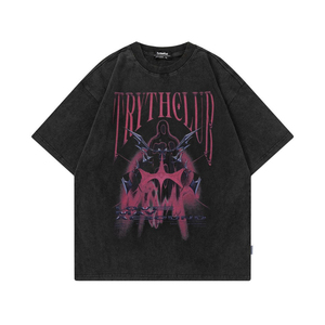 OEM Loose Fit Camisetas Unisex Liso 100% Algodón Streetwear Calidad Algodón Loose Fit Custom Logo Impreso Camiseta para hombres - Product Image 5