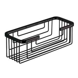 Cesta rectangular de metal para jabón de ducha, de alambre de acero negro mate - Product Image 1