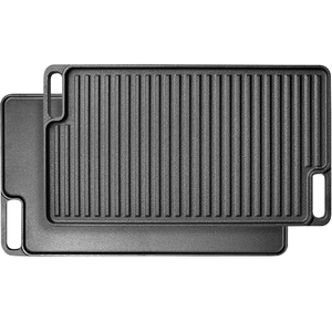 <span class=keywords><strong>Plaque</strong></span> de cuisson réversible en <span class=keywords><strong>fonte</strong></span> pré-assaisonnée de 4,3 kg, essentielle pour les amateurs de <span class=keywords><strong>barbecue</strong></span>, idéale pour le camping en plein air - Product Image 6